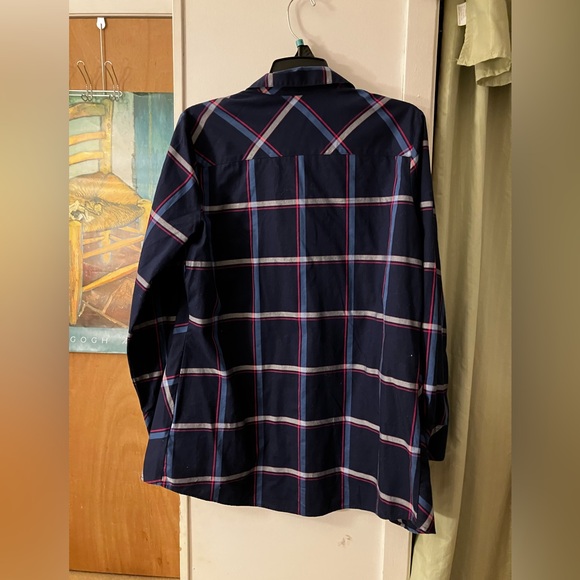 Foxcroft Navy & Pink Plaid Button-Down Shirt - Picture 4 of 4